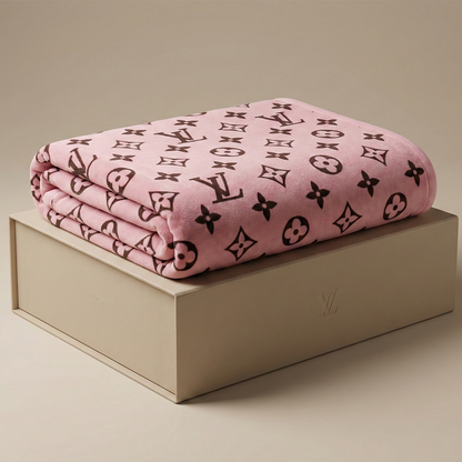 Rose Monogram Plush Blanket