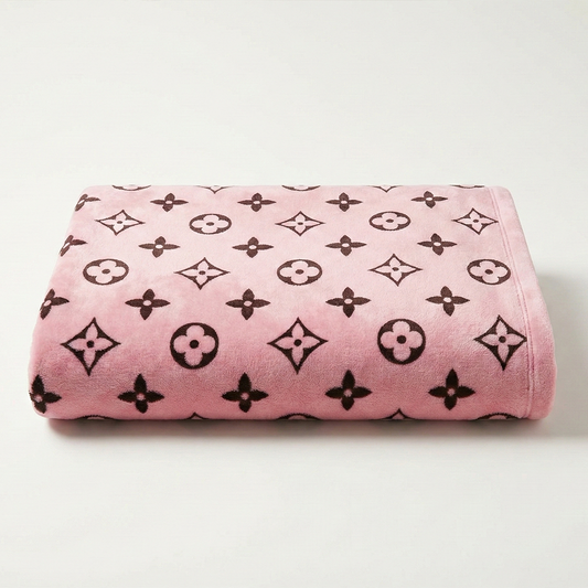 Rose Monogram Plush Blanket